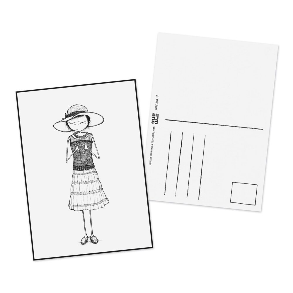 Postkarte girl "Fingerherz"