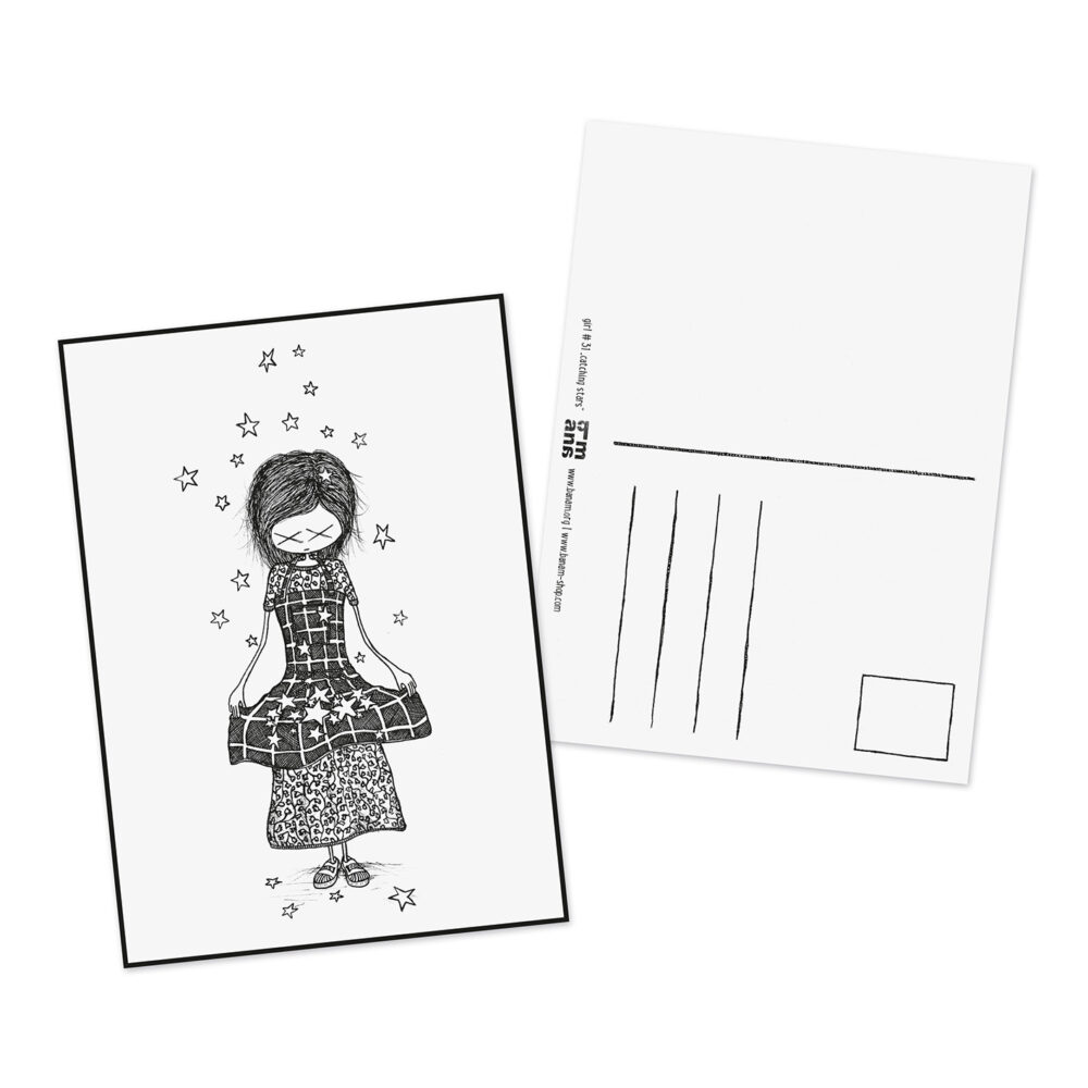 Postkarte girl "Sternenmädchen"