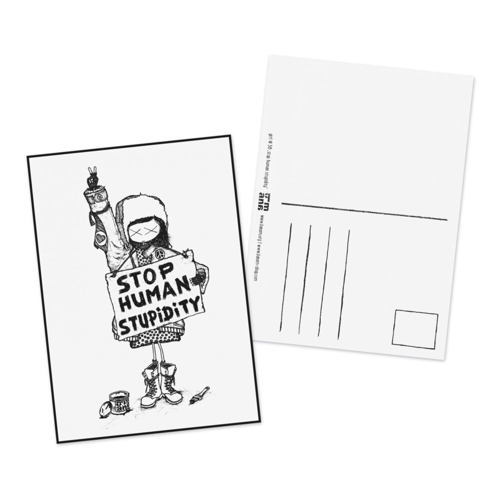 Postkarte girl "Demomädchen"