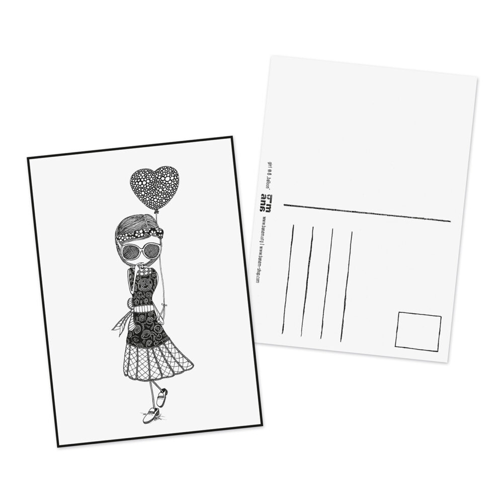 Postkarte girl "Ballon"