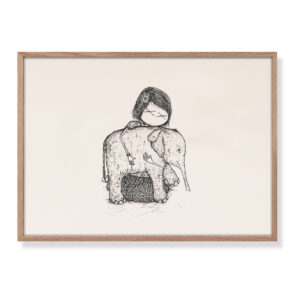 girl „elephant“ limited Siebdruck (100 PCS.) von Hand gedruckt 50 x 35 cm