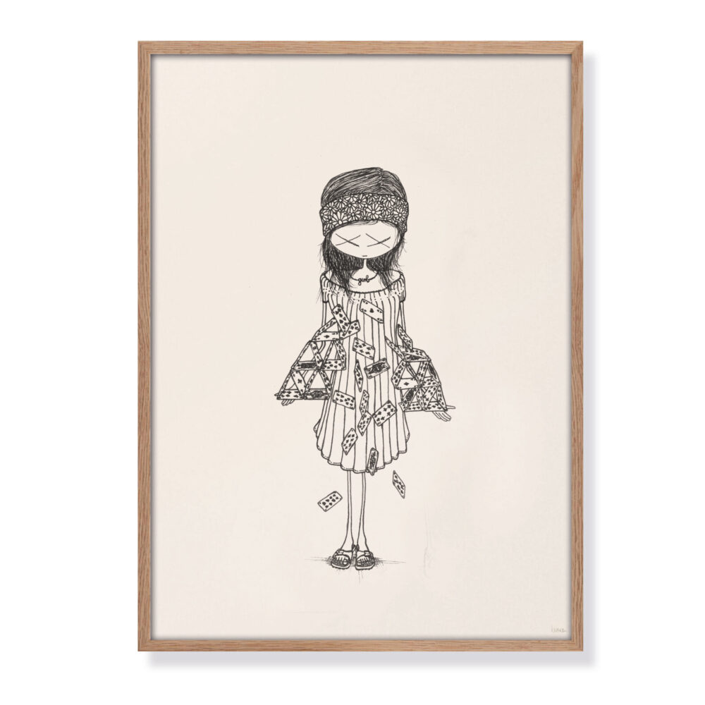 girl „house of cards“ limited Siebdruck (100 PCS.) von Hand gedruckt 35 x 50 cm