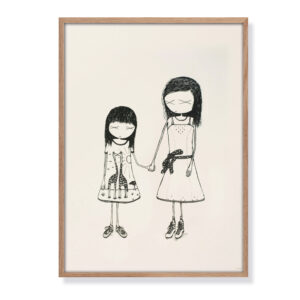 girl „sisters“ limited Siebdruck (100 PCS.) von Hand gedruckt 35 x 50 cm