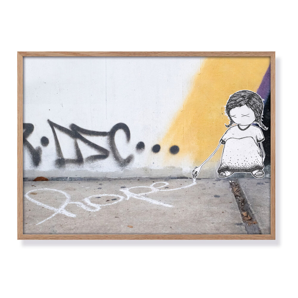 girl „chalk“ (hope) Streetart Fotografie - Fine Art Print 40 x 30 cm